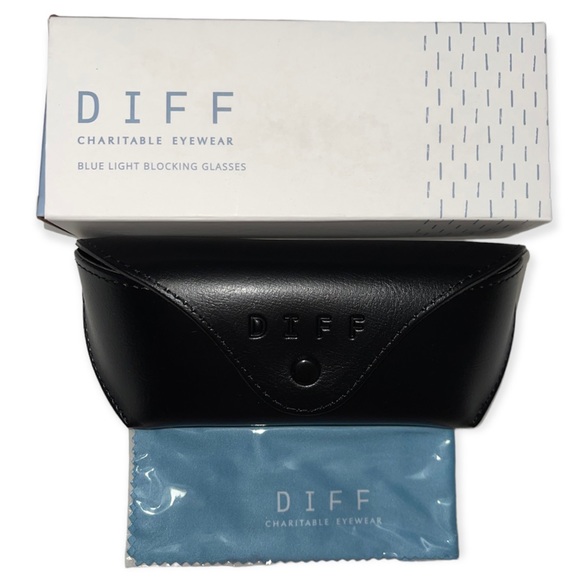 DIFF Mila Bluelight Glasses Coquille Pink & Gold Frame Blue Blocking Lenses - Picture 9 of 10